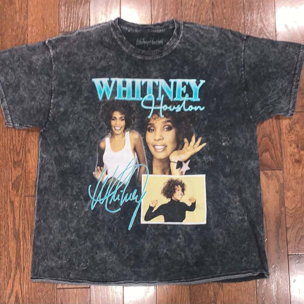Whitney Houston Distressed Retro Short‎ Sleeve Tee Shirt XL